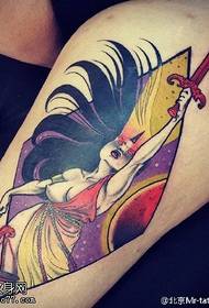 European and American wind balance goddess tattoo pattern