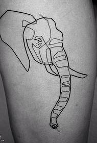 Thigh tattooed elephant nose tattoo pattern