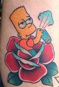 Cartoon Anime Tattoo der Simpsons