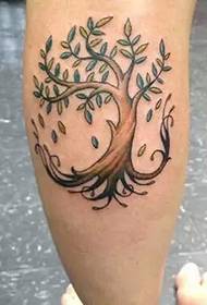 腿新鮮樹紋身