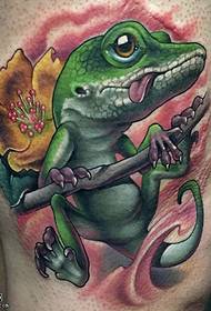 Uewerschenkel Gecko Tattoo Muster