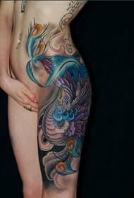 Szexi meztelen lány lába szuper szép főnix tetoválás képek