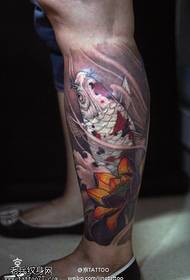 Ang pattern sa tattoo sa opera lotus squid tattoo