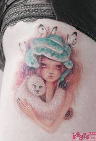 Kaunis kauneus dusa ja bear hug tatuointi kuvia