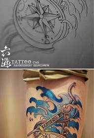 Motivo tatuaggio bussola soul mare