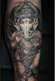 Мода крака личност религиозен слон бог татуировка модел картина