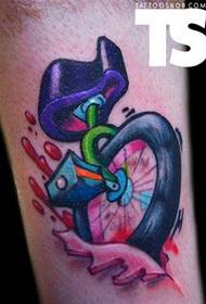 a personalized wheel tattoo pattern picture on the leg
