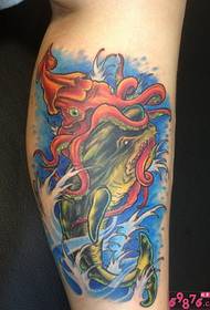 Been kleur kleine octopus tattoo foto's
