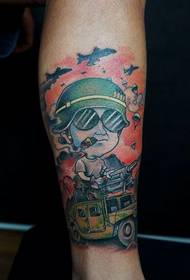 Artillery Warrior Persoonallisuus Shank Tattoo Picture