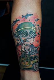 Artillerie Warrior Perséinlechkeet Shank Tattoo Bild