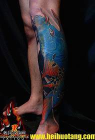Splendido disegno del tatuaggio gamba blu calamari grandi