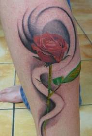 Calf rose tattoo pattern picture