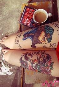Photos de tatouage de mode de jambes de fleur de style européen et américain
