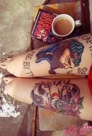 Foto di tatuaggi di moda con gambe di fiori in stile europeo e americano