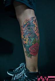 Foto di tatuaggi occhio di lampione rosa in stile europeo e americano