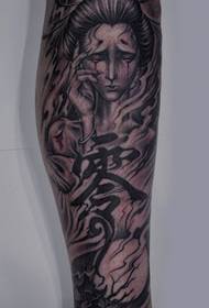 Gumbo chiJapan geisha super chikadzi chakanaka mweya mweya tattoo