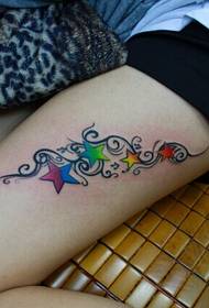 Gambe sexy femminili, moda d'arte, immagini colorate di pentagram