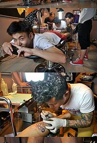 English bicycle creative leg tattoo scene