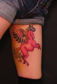 Barruko izterrean unicornioko tatuaje eredua