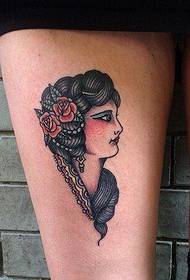Leg person portrait tattoo pattern picture