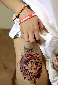 性感的腿日式佛法創意紋身圖片