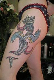 Hulagway sa sexy MM super leg personality tattoo