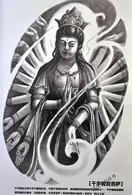 Avalokitesvara مخطوطة نمط الوشم مناسبة للأذرع الكبيرة والساقين