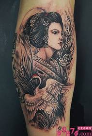 Geisha és daru tetoválás képek