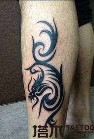 Calf dragon totem tatuazh