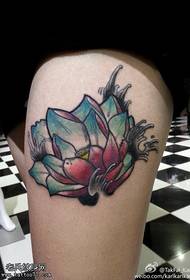 Gambar tato lotus sekolah warna kaki perempuan