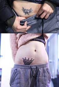 Zgodan realističan uzorak tetovaže krune