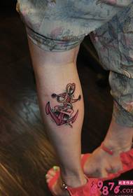 Imagens de tatuagem de bezerro de âncora de cor