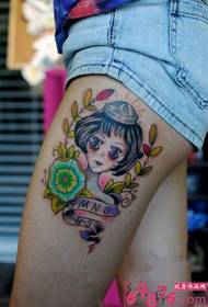 Cwm pwm plaub muag ntawm tus kheej lub ntsej muag ncej puab lub pob tattoo