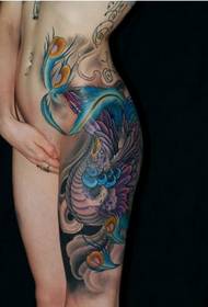 Sexiga skönhetsben Phoenix-tatueringsmönster