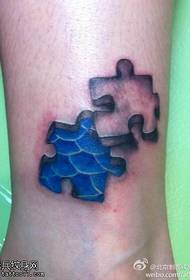 Padrão de tatuagem de quebra-cabeça de imagem azul