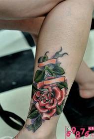 Hlub Rose Fashion Taw Tattoo Duab