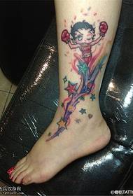 Noha barva kreslená postavička tetování vzor