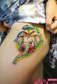Gambar tato gajah sing apik banget