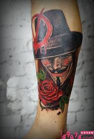 Gambar tato betis avatar V-Vendetta