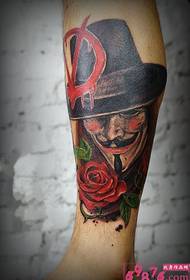 Immagini del tatuaggio del vitello avatar V-Vendetta
