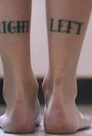 Slika engleskog tetovaža uzorak nogu slika s engleskom abecedom