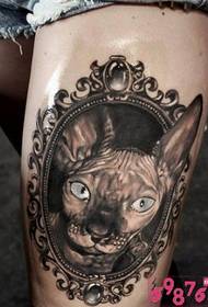 Tatueringsbild för lår husdjur retro stil
