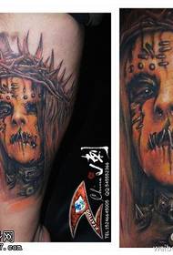 Patrón de tatuaxe de retrato de terror
