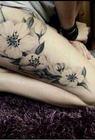 Immagini sexy del tatuaggio del fiore di ciliegia delle gambe delle ragazze belle