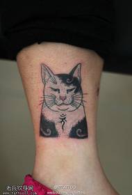 Stupido modello di tatuaggio gatto giapponese