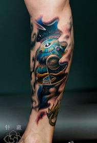 Noha barva hvězdný vesmír kosmický Buddha tetování vzor