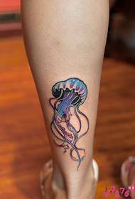ຮູບພາບ tattoo tattoof jellyfish ນ້ອຍໆທີ່ມີສີສັນ