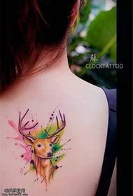 Modello tatuaggio antilope inchiostro colorato indietro