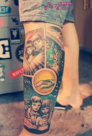 Tus kheej comic paj plab hlaub zam zam duab tattoo