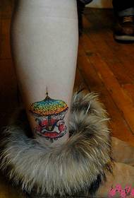 Ankle carousel tattoo pattern picture